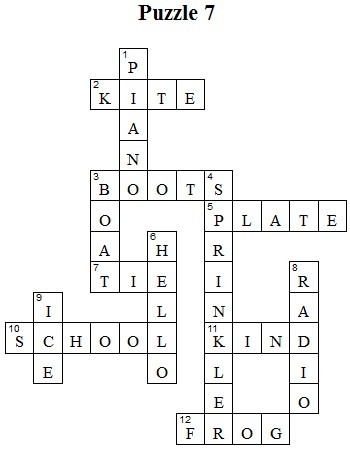 Crossword Puzzle 7 Answers