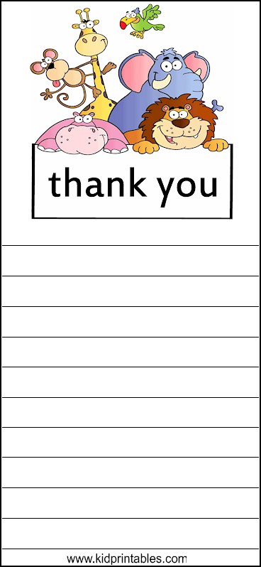 Thank You Note - Zoo Animals