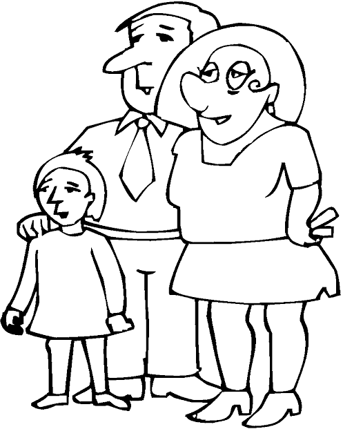 Картинка семья черно белая для детей
