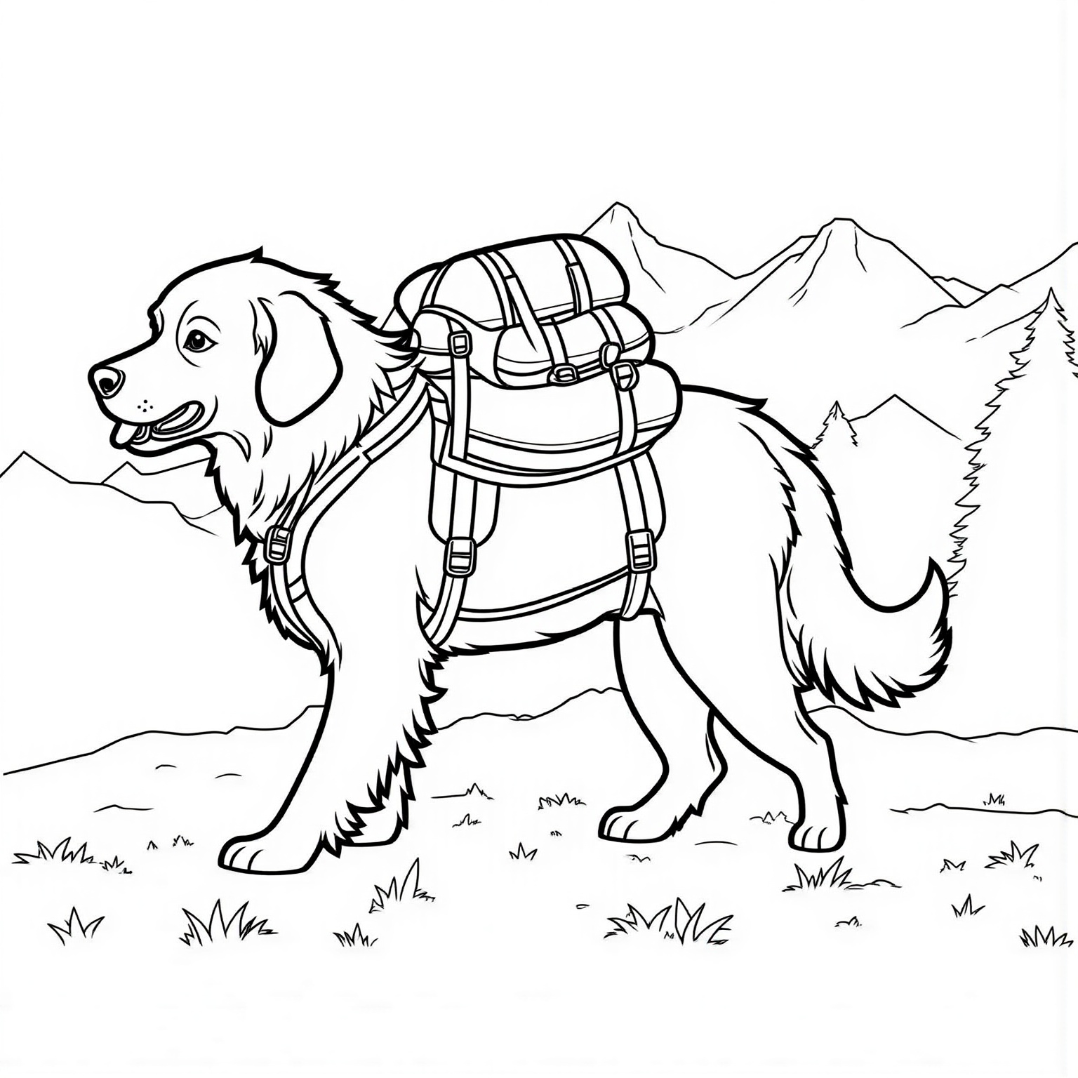 Bernese Mountain Dog with A Backpack