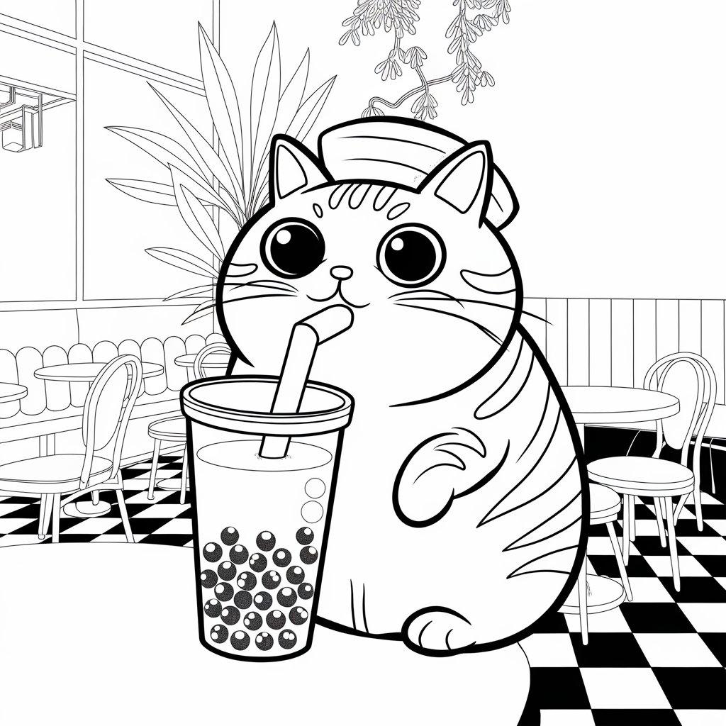 Boba_Cat_Is_in_a_Cozy_Cafe_Sipping_Bubble_Tea