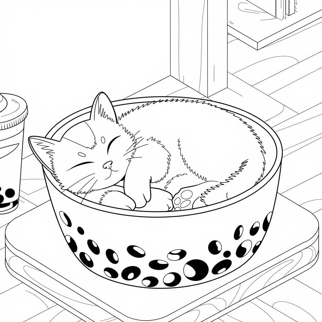 Boba_Cat_in_a_Boba_Drink_Cup-Shaped_Bed