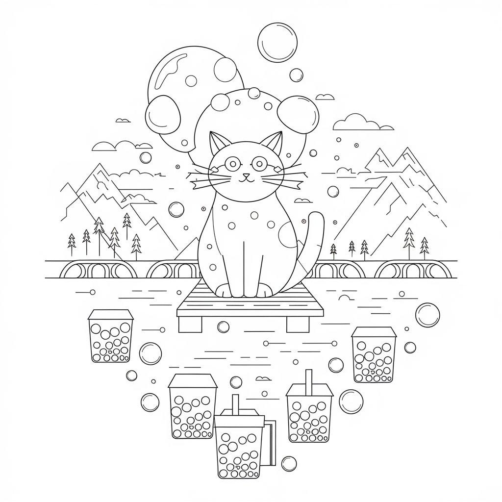 Boba_Cat_with_Boba_Tea_Bubbles_Surrounding_It