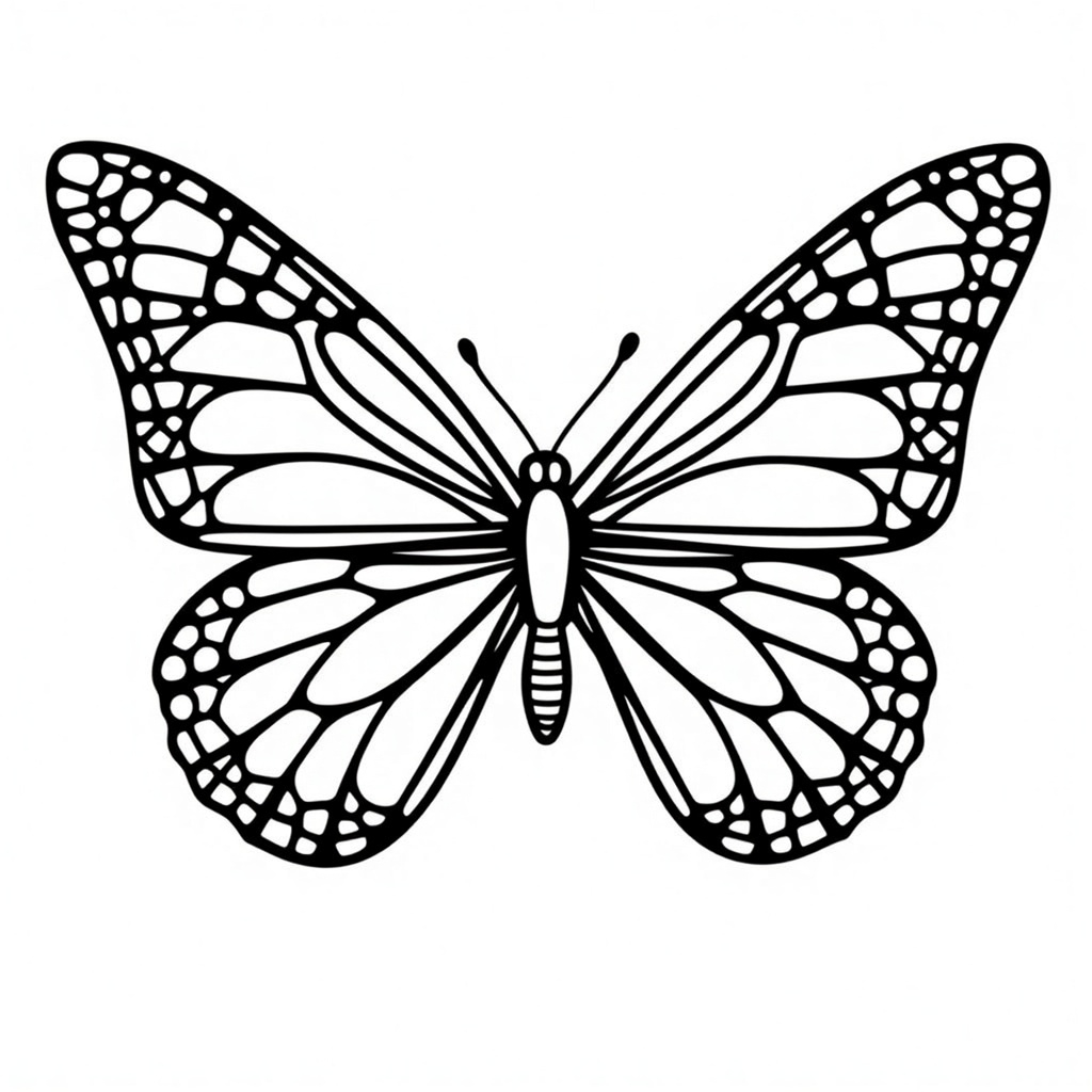 Butterfly with Minimalist Patterns