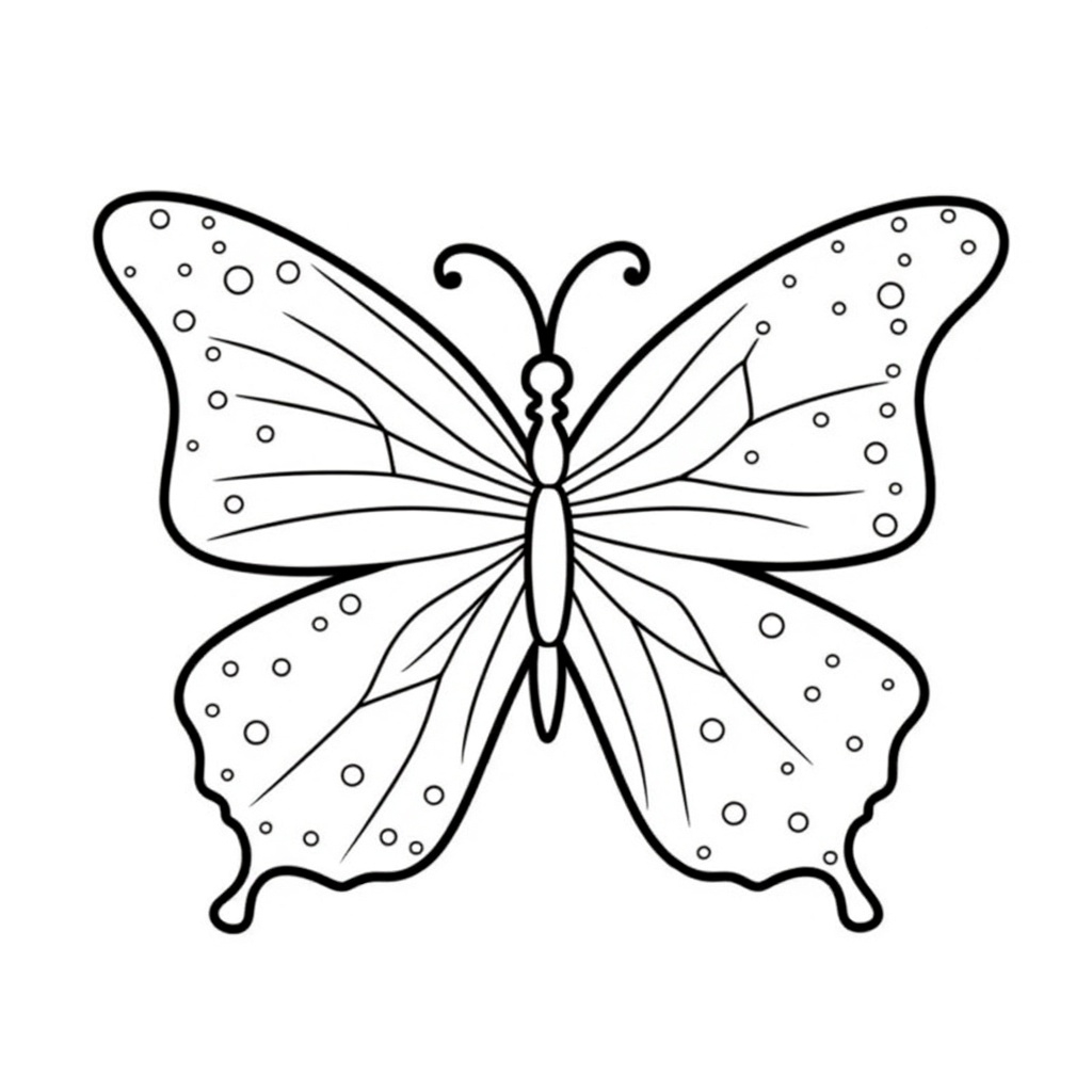 Butterfly with Striped and Polka Dot Wings