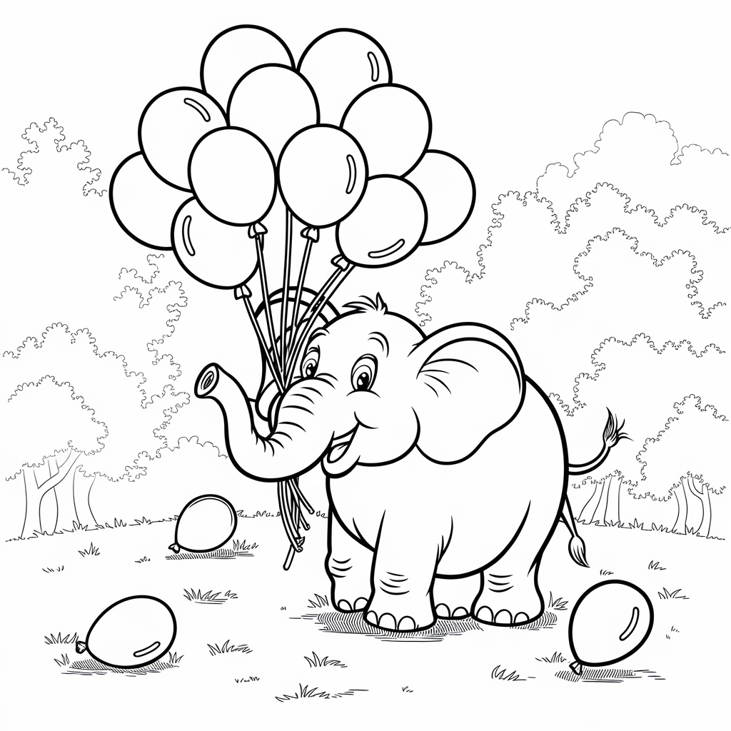 Cartoon_Elephant_with_Balloons