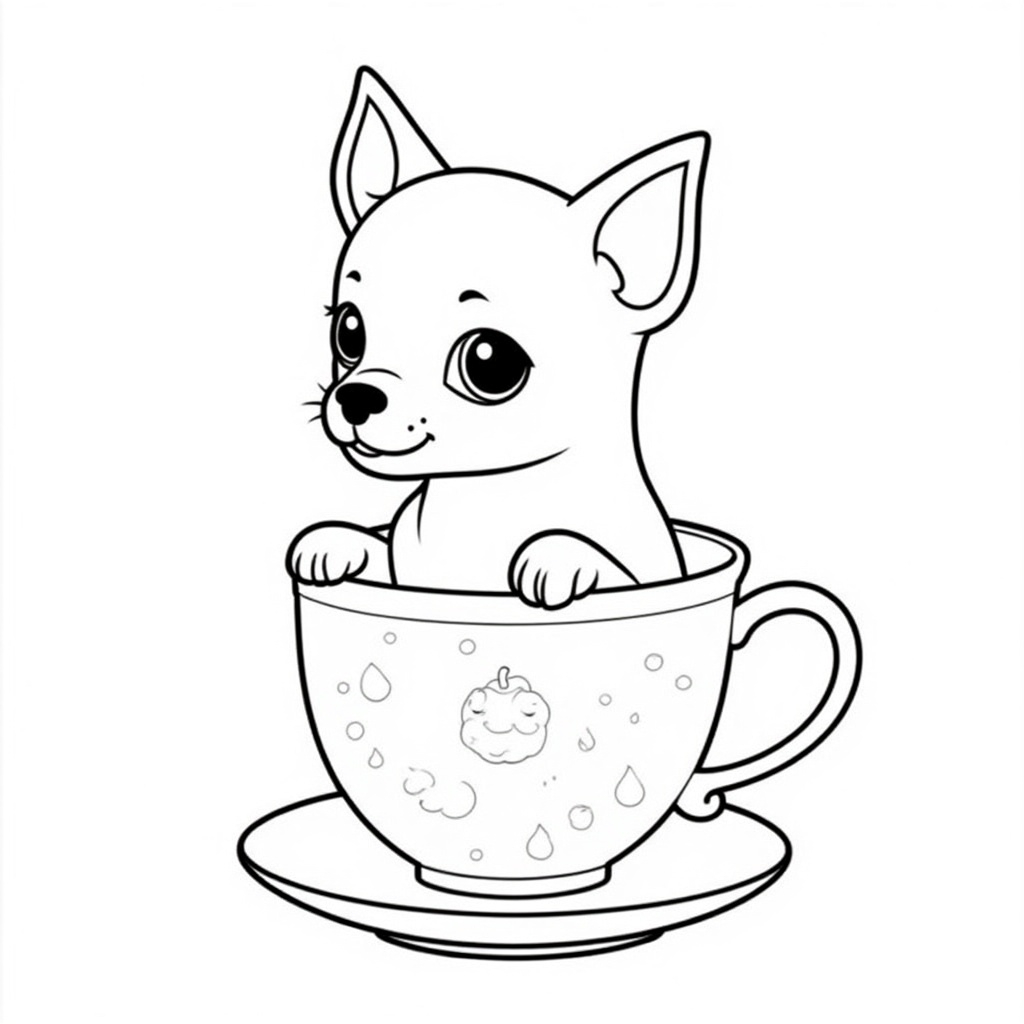 Chihuahua Sitting Inside a Teacup