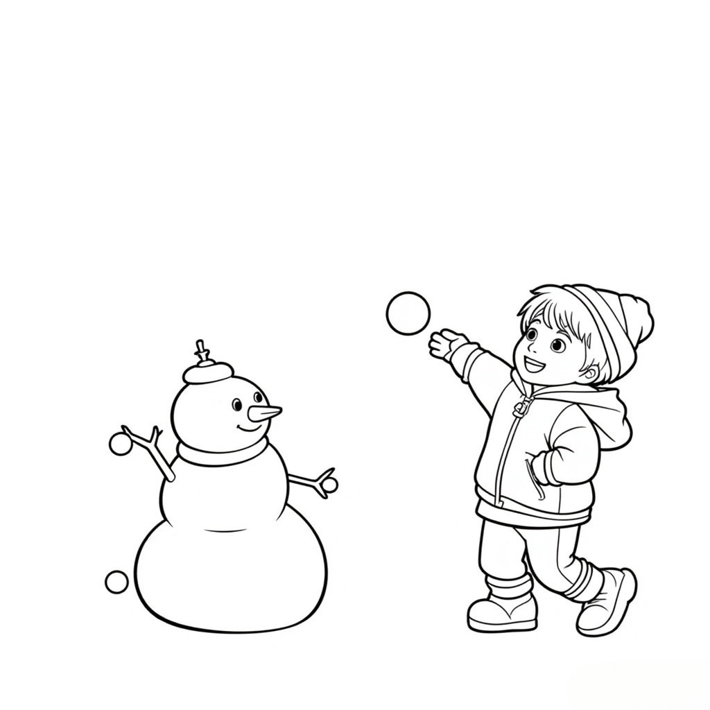 Child_Throwing_Snowballs_At_Snowman