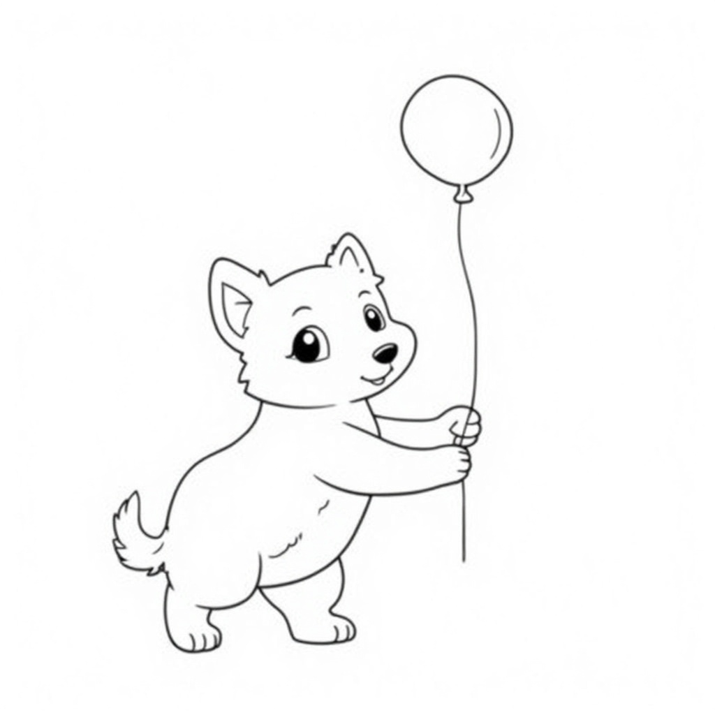 Corgi Holding a Fun Balloon