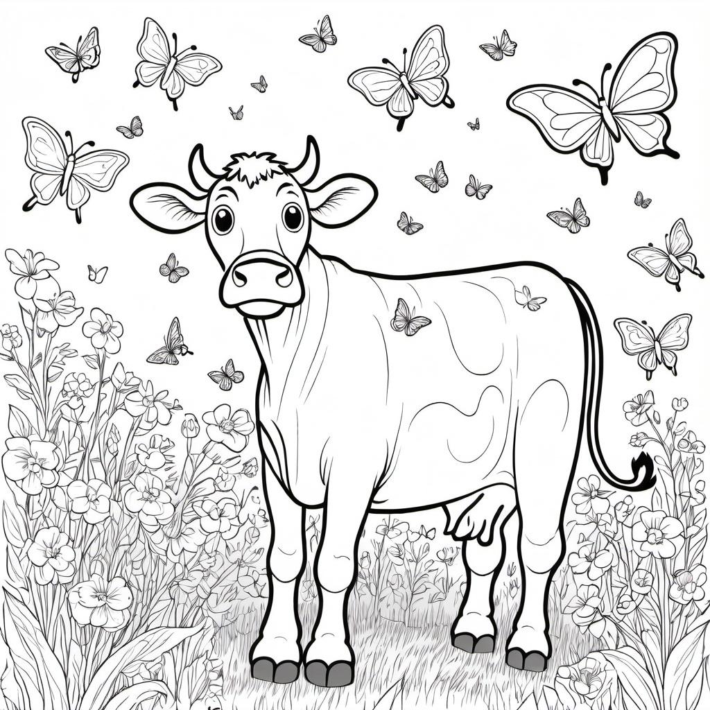 Cow_Playing_with_Butterflies