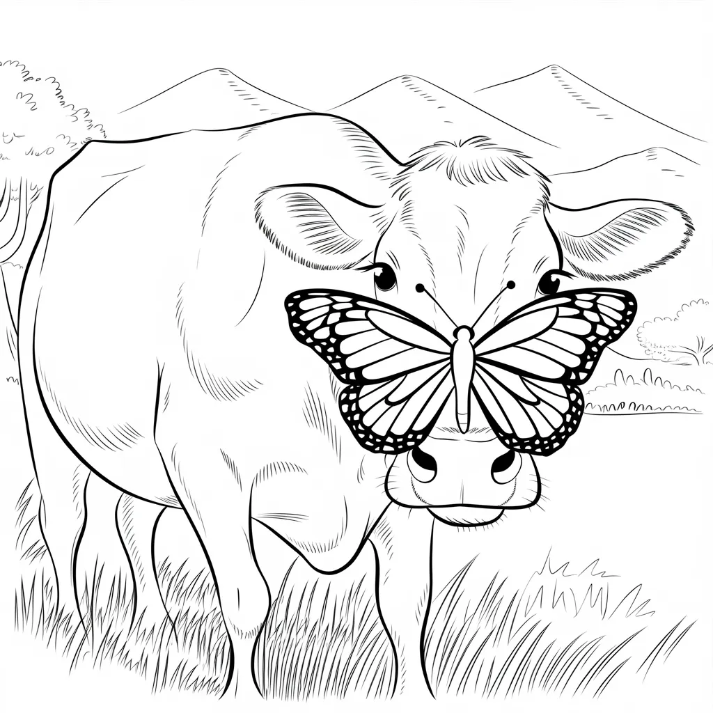 Cow_with_a_Butterfly_on_Its_Nose