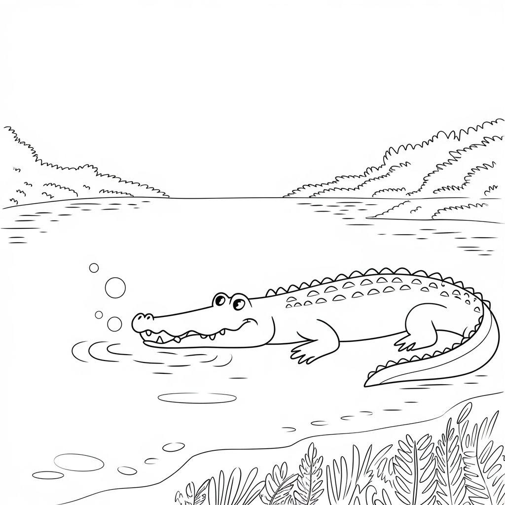 Crocodile_Blowing_Bubbles_in_the_Water