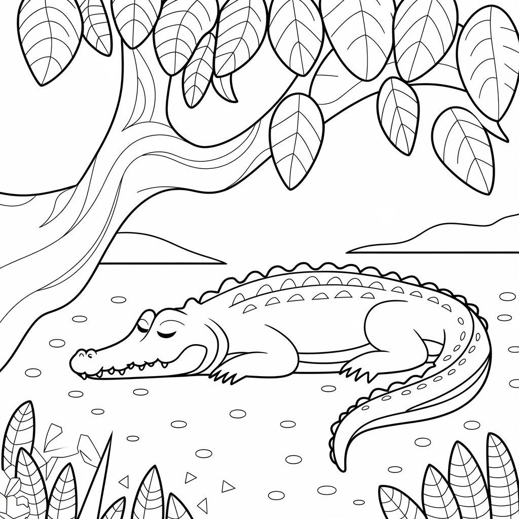 Crocodile_Sleeping_Under_a_Tree