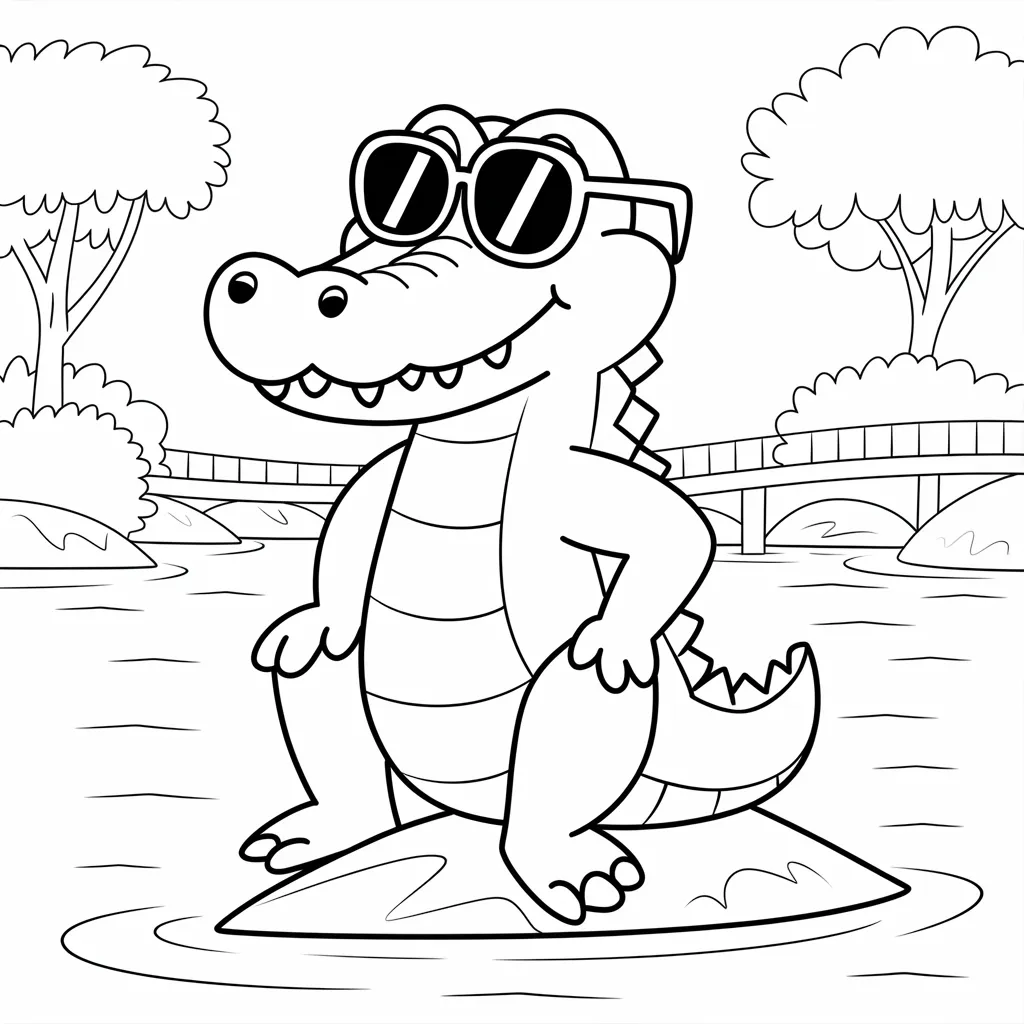 Crocodile_Wearing_Sunglasses_and_Smiling