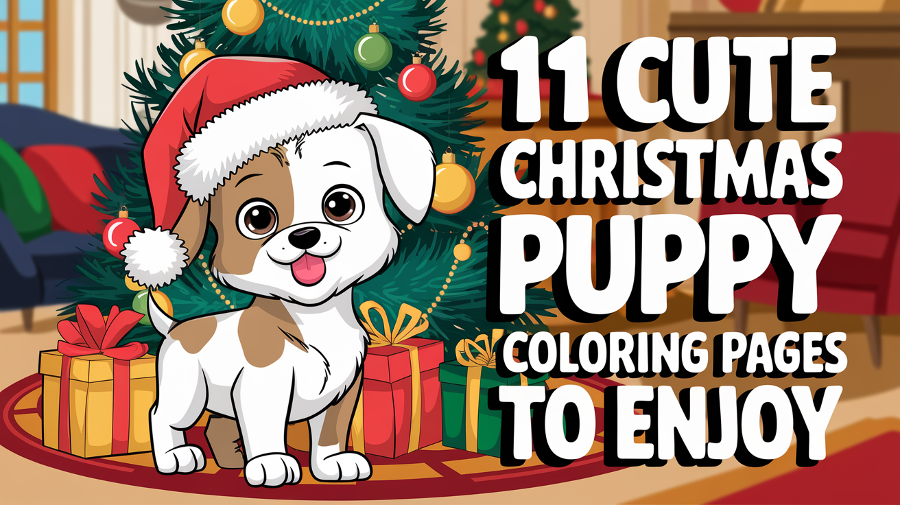 Cute Christmas Puppy Coloring Pages to Enjoy