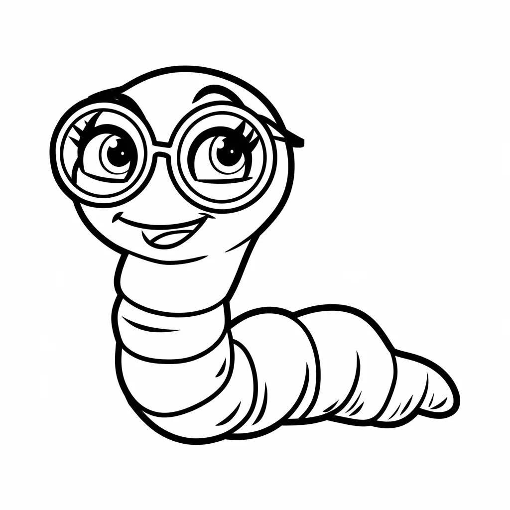 Cute_Cartoon_Worm_with_Glasses