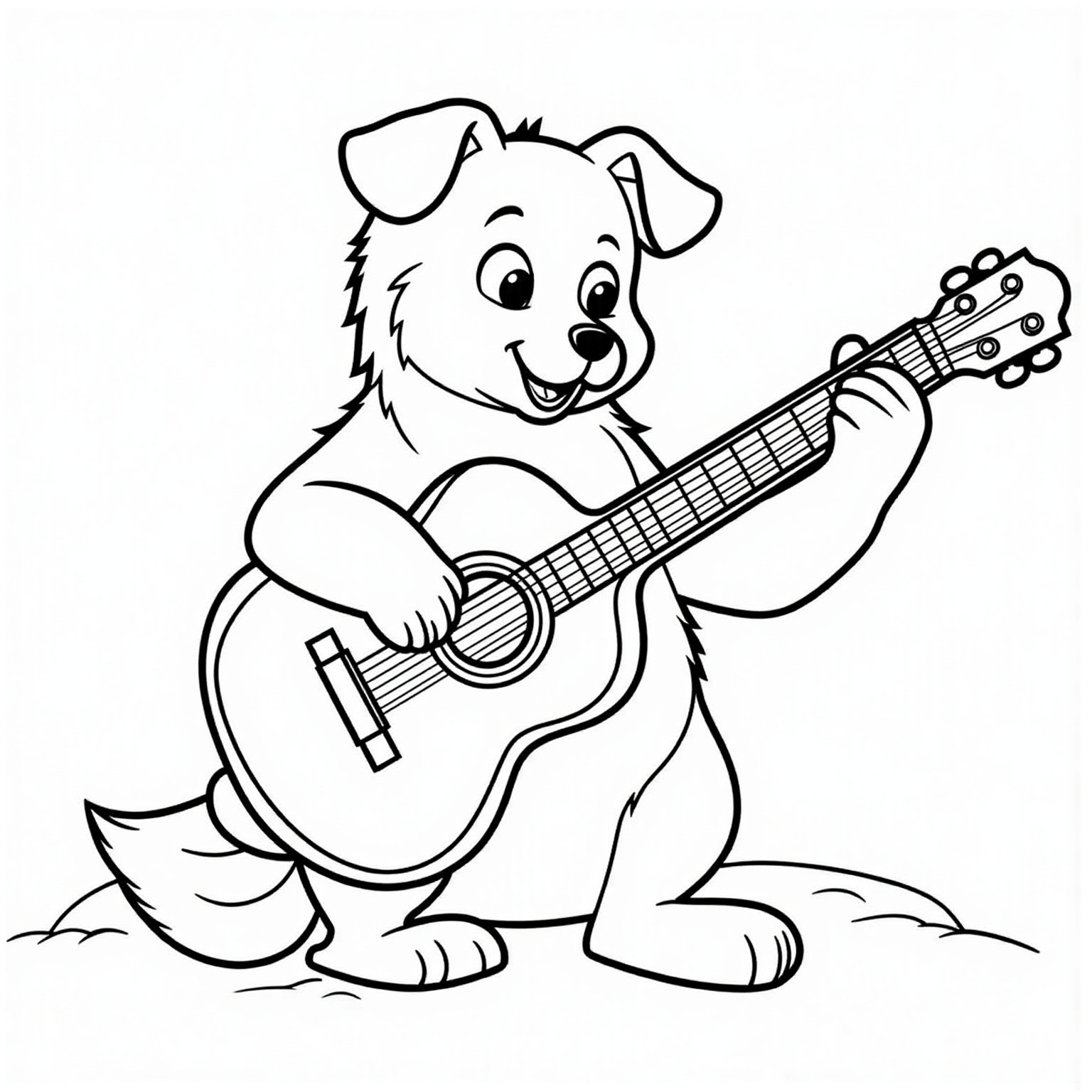 Dog Playing a Guitar