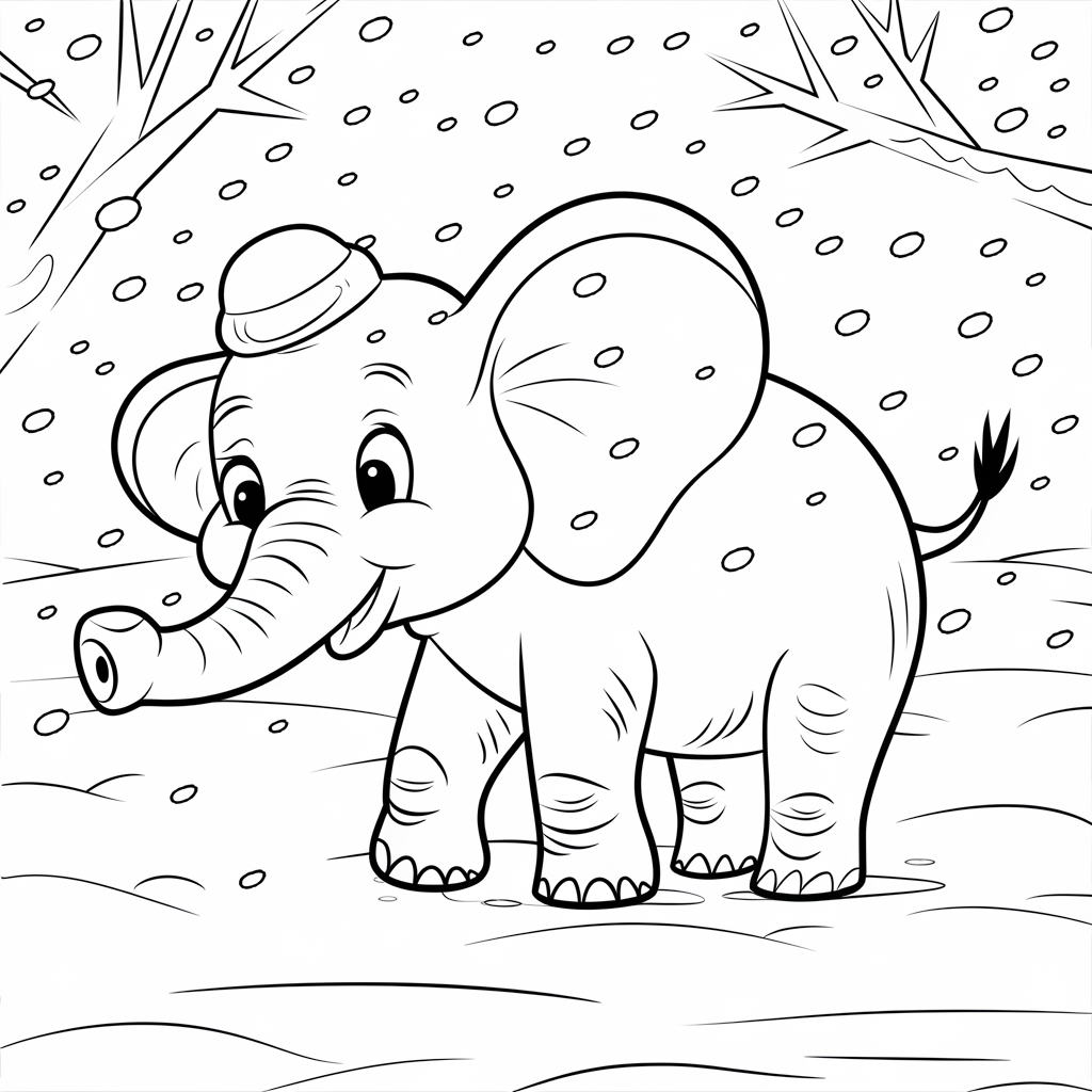 Elephant_Playing_in_the_Snow