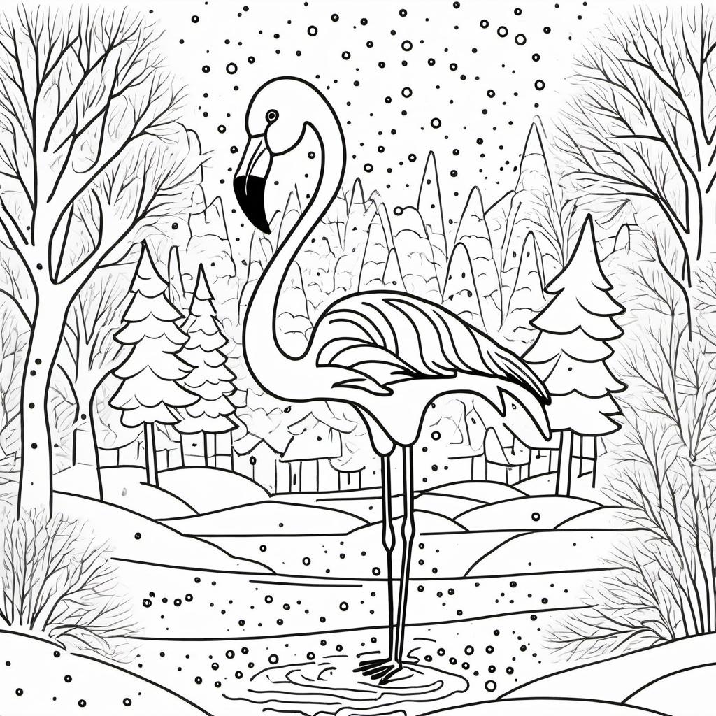 Flamingo_in_a_Snowy_Scene