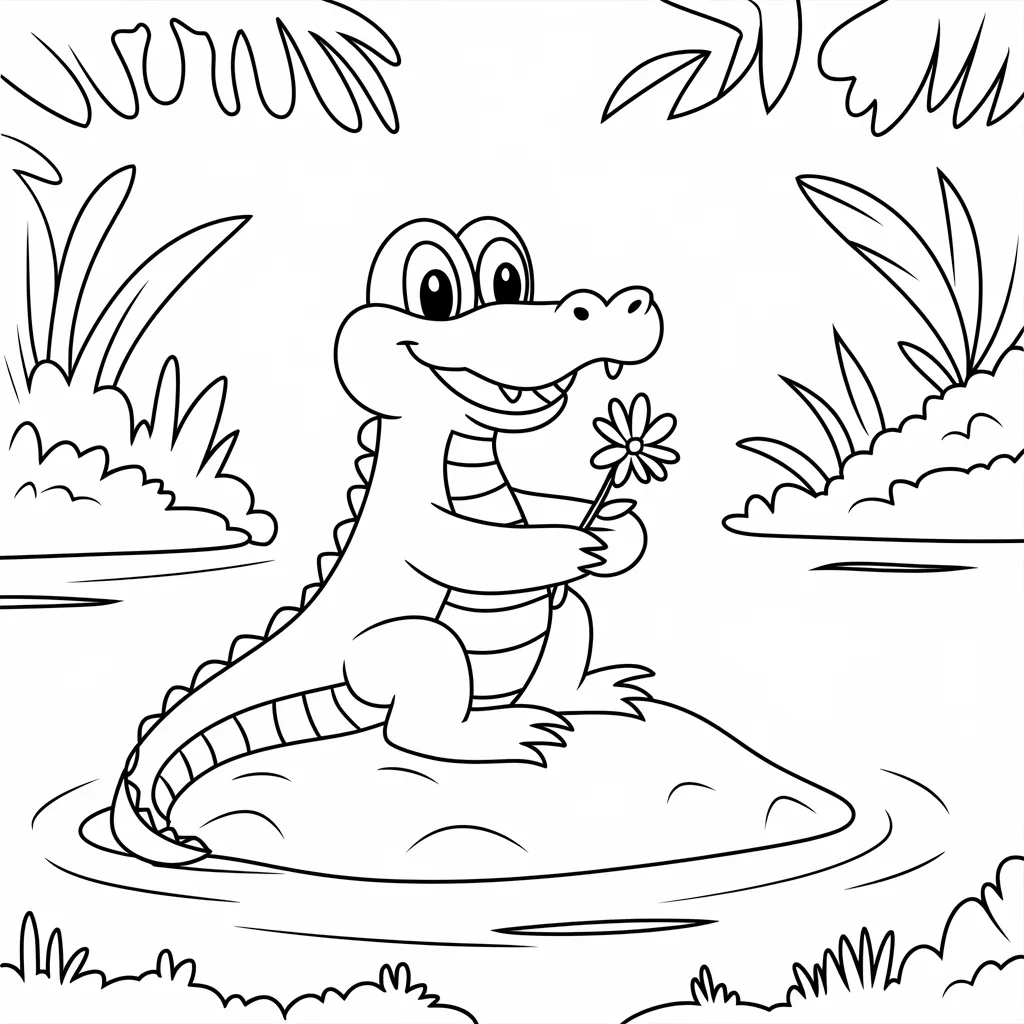 Friendly_Crocodile_Holding_a_Flower