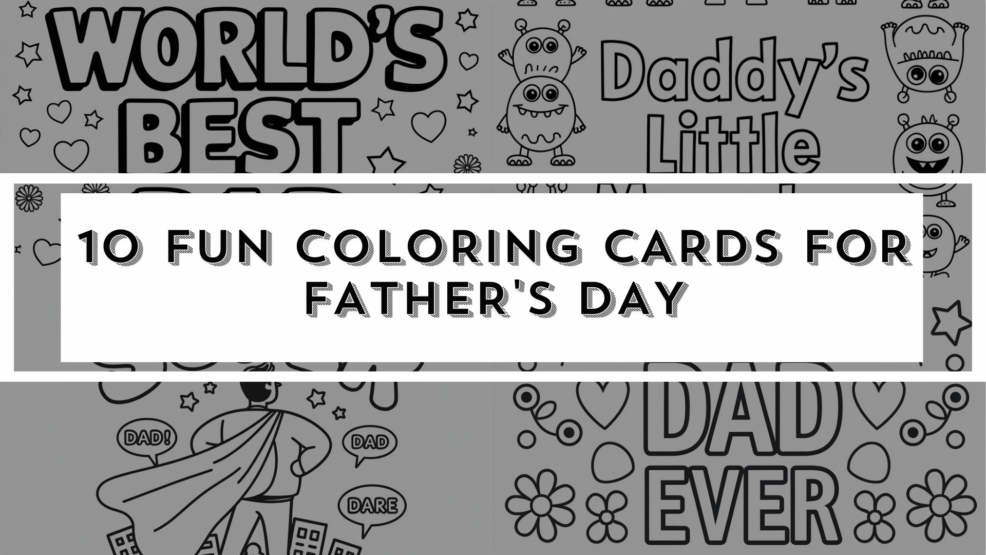 Fun Coloring Cards for Father's Day