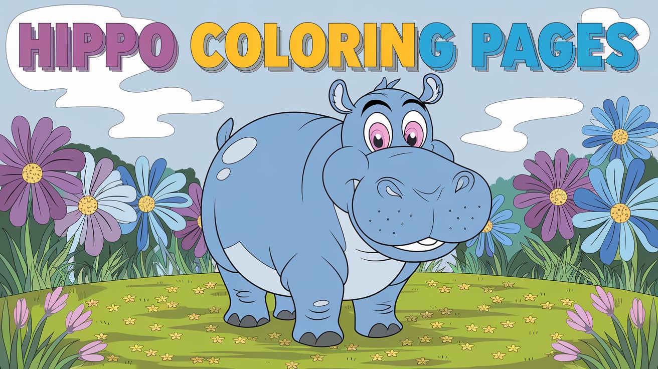 Fun Hippo Coloring Pages for Children