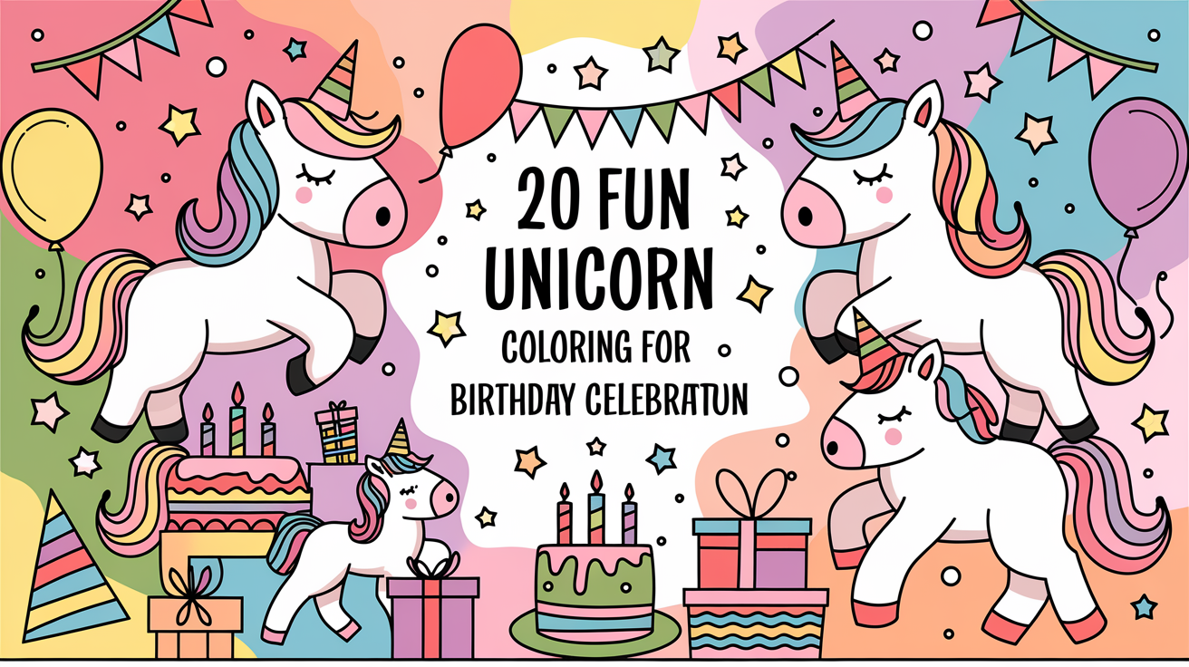 Fun Unicorn Coloring Pages for Birthday Celebrations