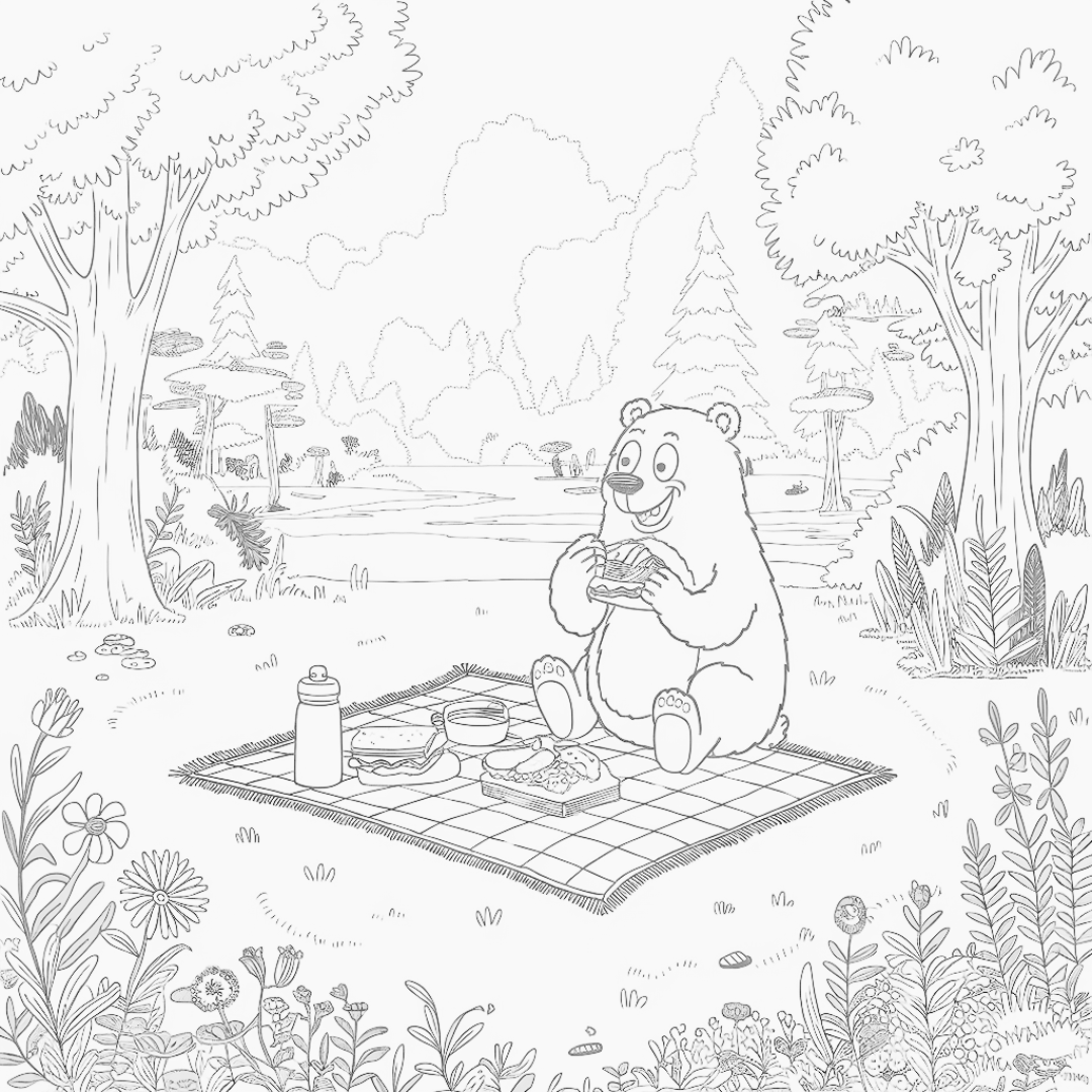 Grizzy_Enjoying_a_Picnic_in_the_Forest