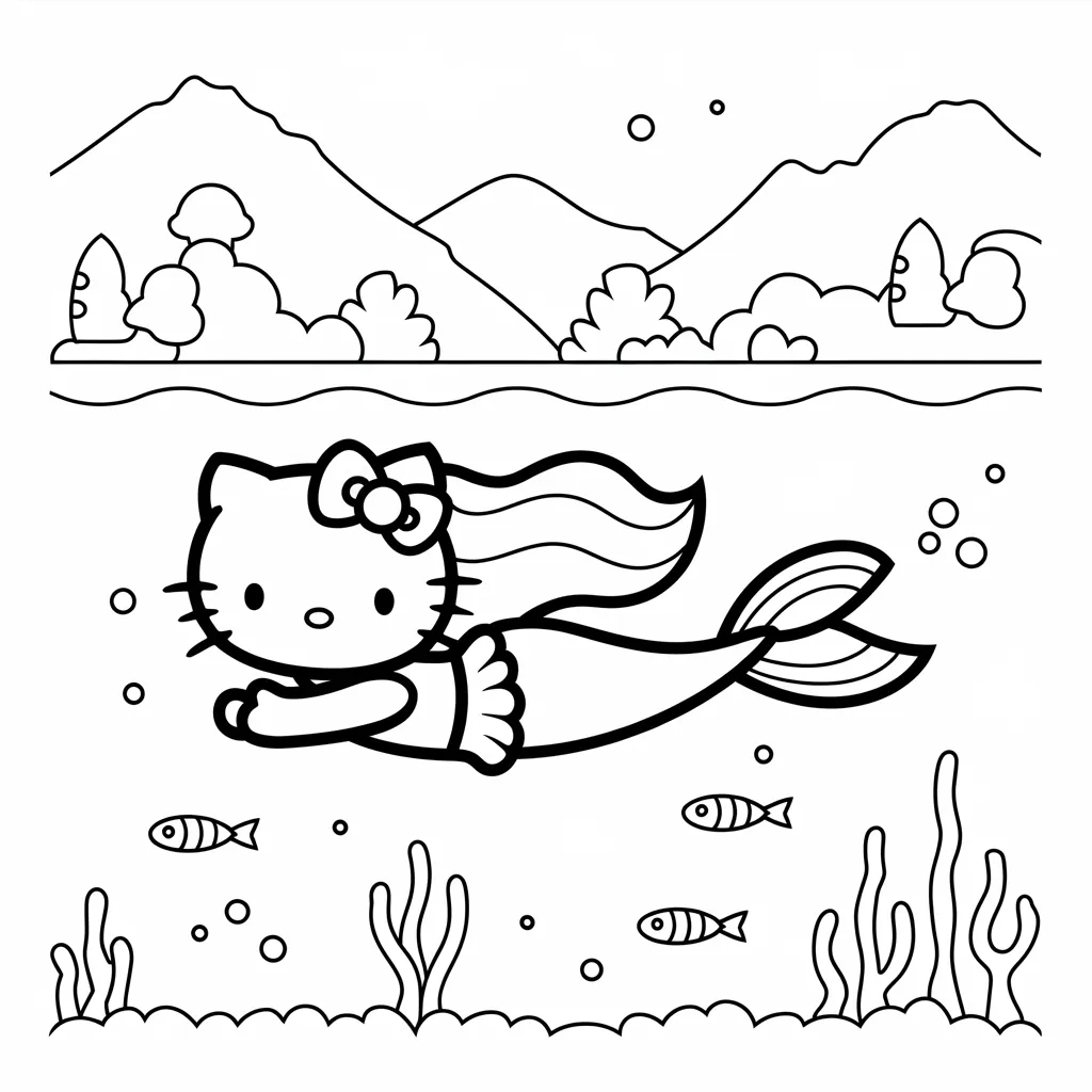 Hello_Kitty_Swimming_with_Fish