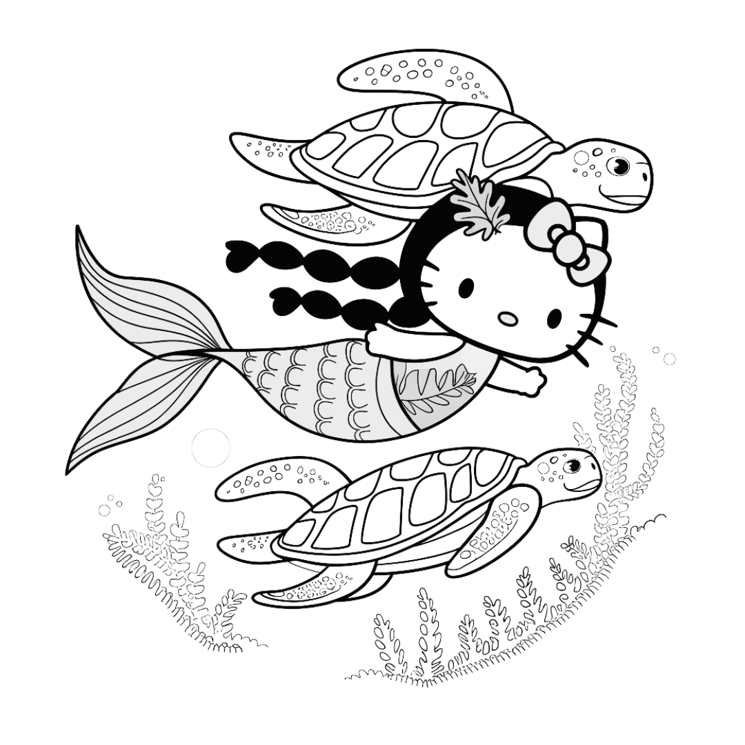 Hello_Kitty_Swimming_with_Turtles