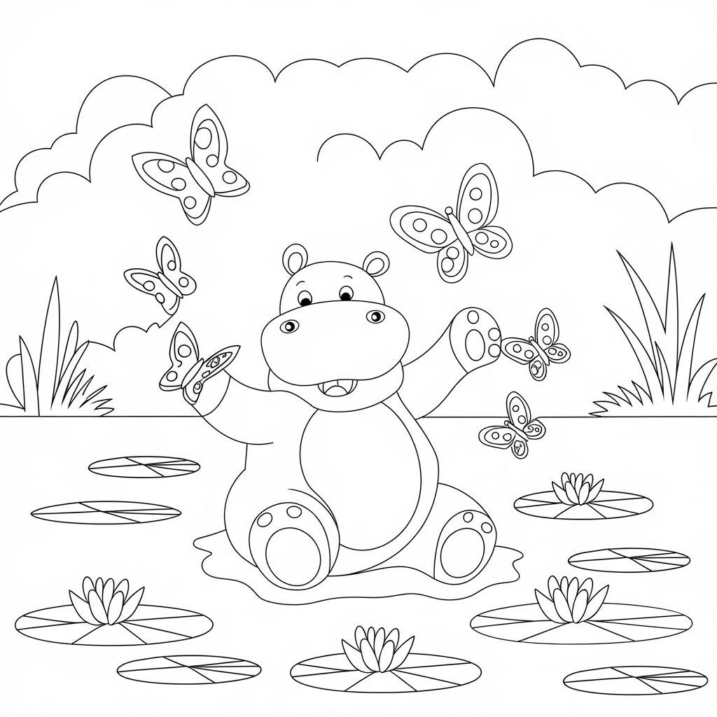 Hippo_Playing_with_Butterflies