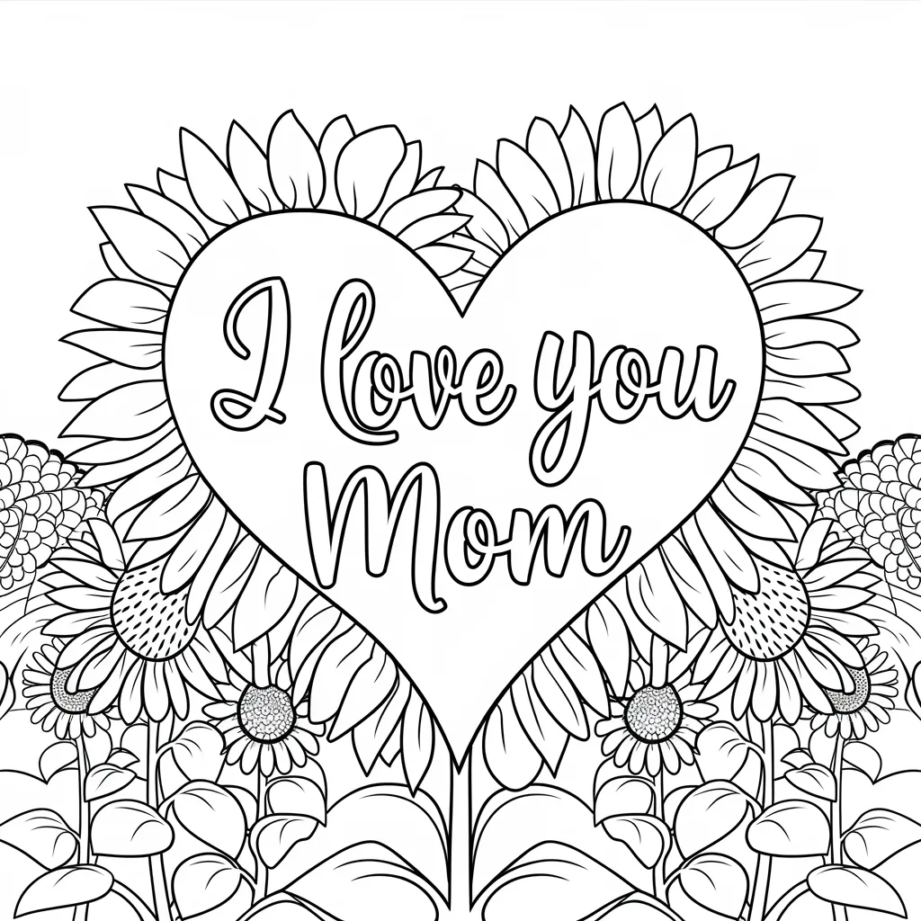 I_Love_You_Mom_in_a_Sunflower_Garden