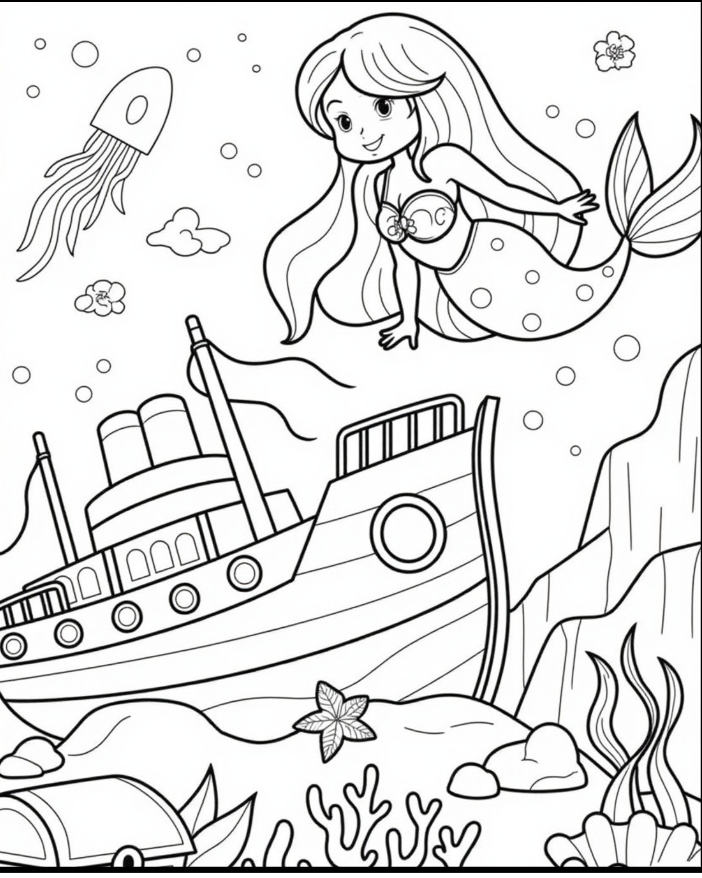 Mermaid in a Sunken Ship