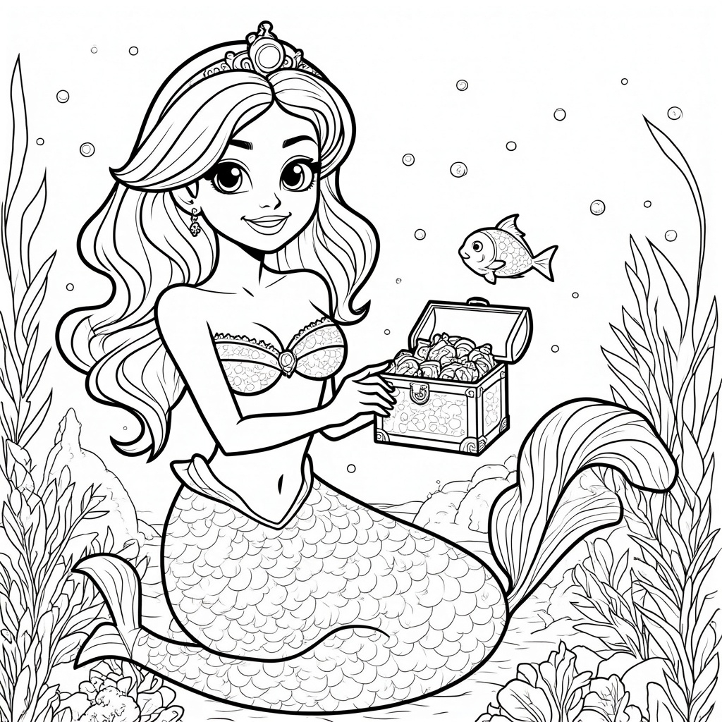 Mermaid with a Treasure Chest 