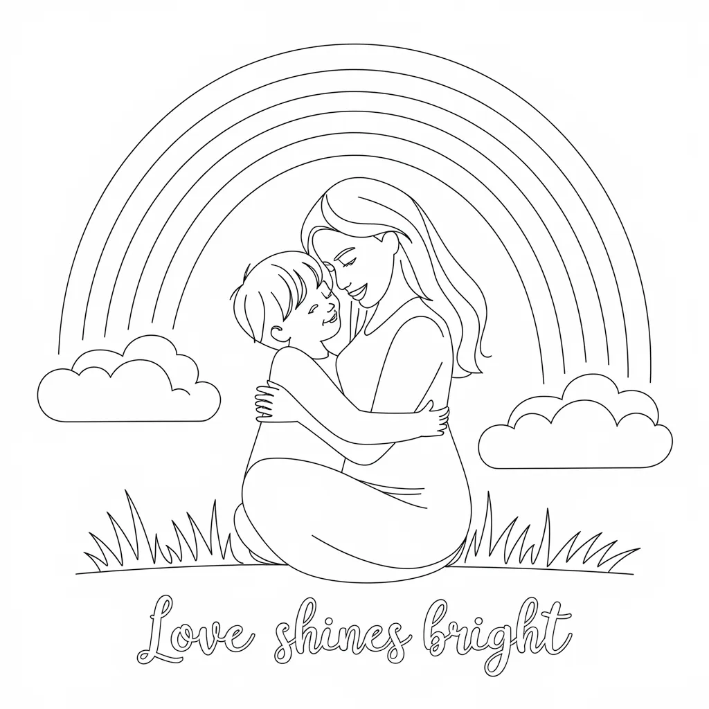 Mother_And_Child_Sharing_a_Hug_Under_a_Rainbow