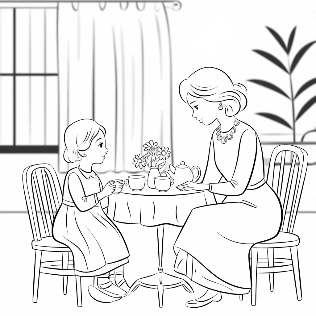 Mother_And_Daughter_Having_Tea_together