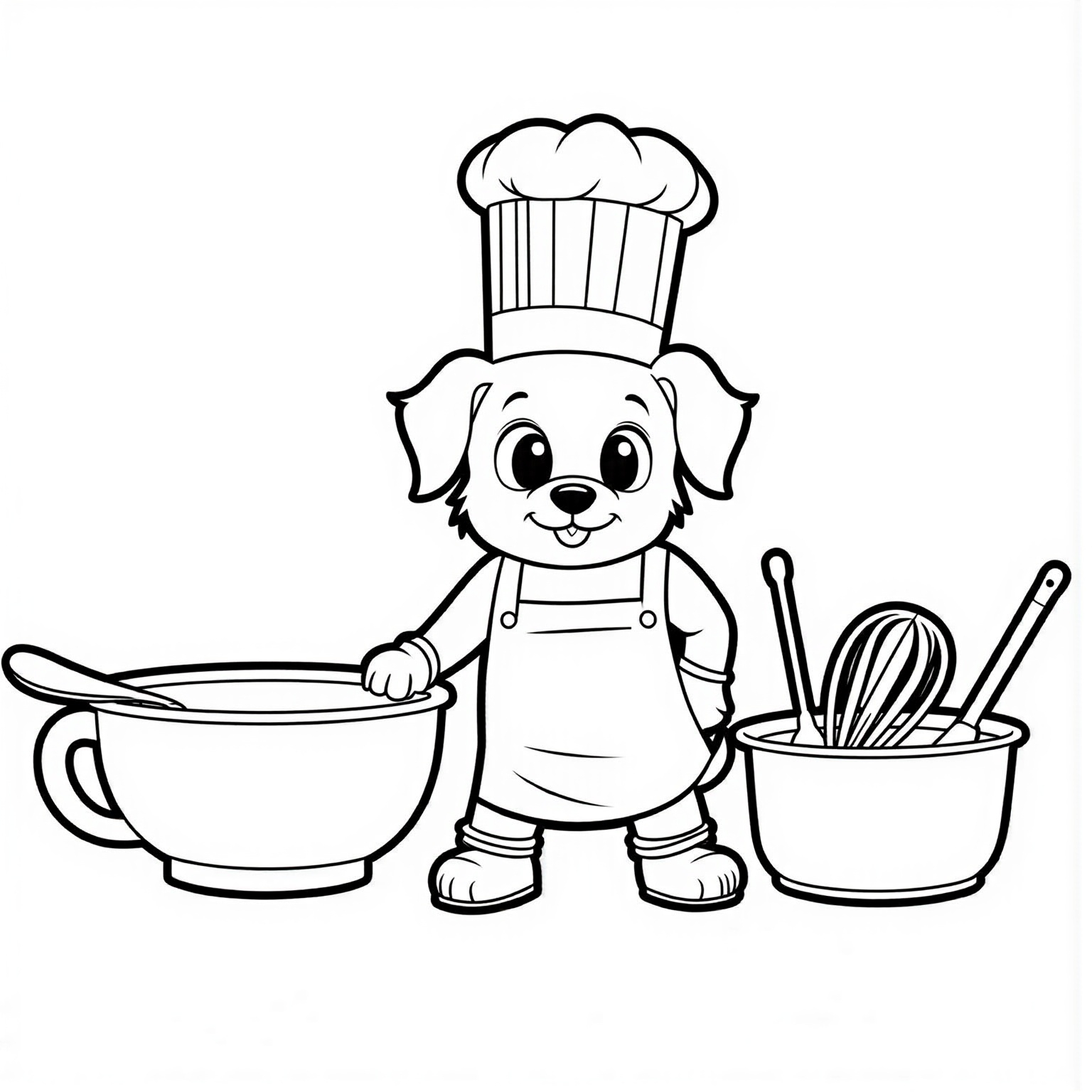 Puppy Dressed as A Chef