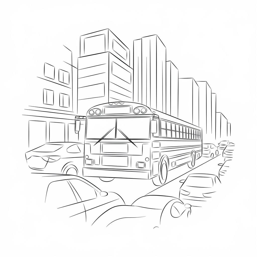 School_Bus_Driving_Through_a_City