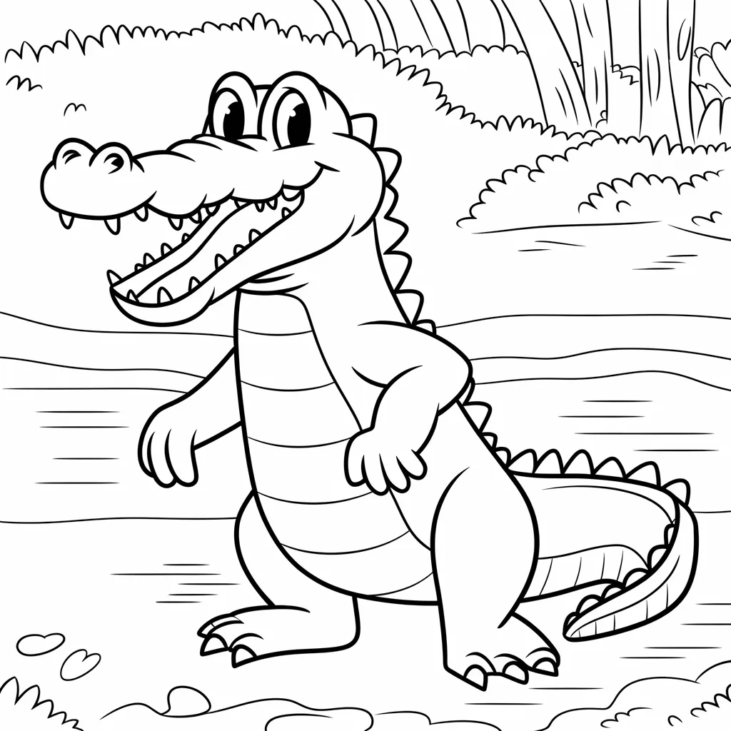 Smiling_Crocodile_Standing_Near_a_River