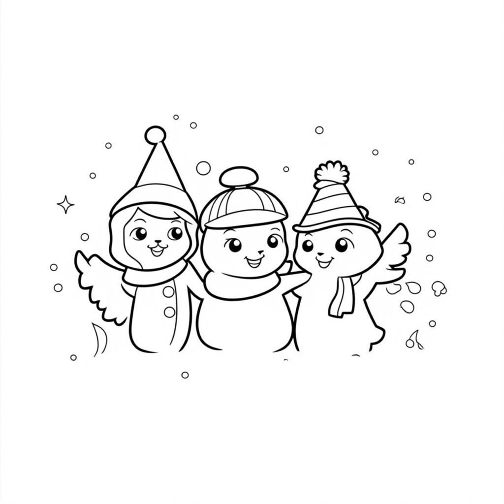 Snowman_Family_with_Scarves_and_Hats