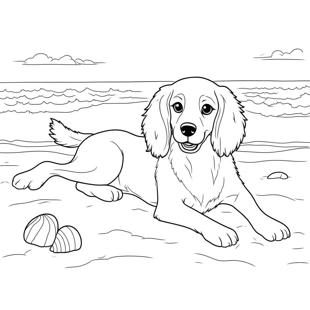 Spaniel Relaxing at The Beach