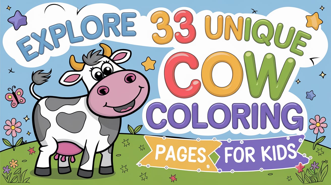 Unique Cow Coloring Pages for kids