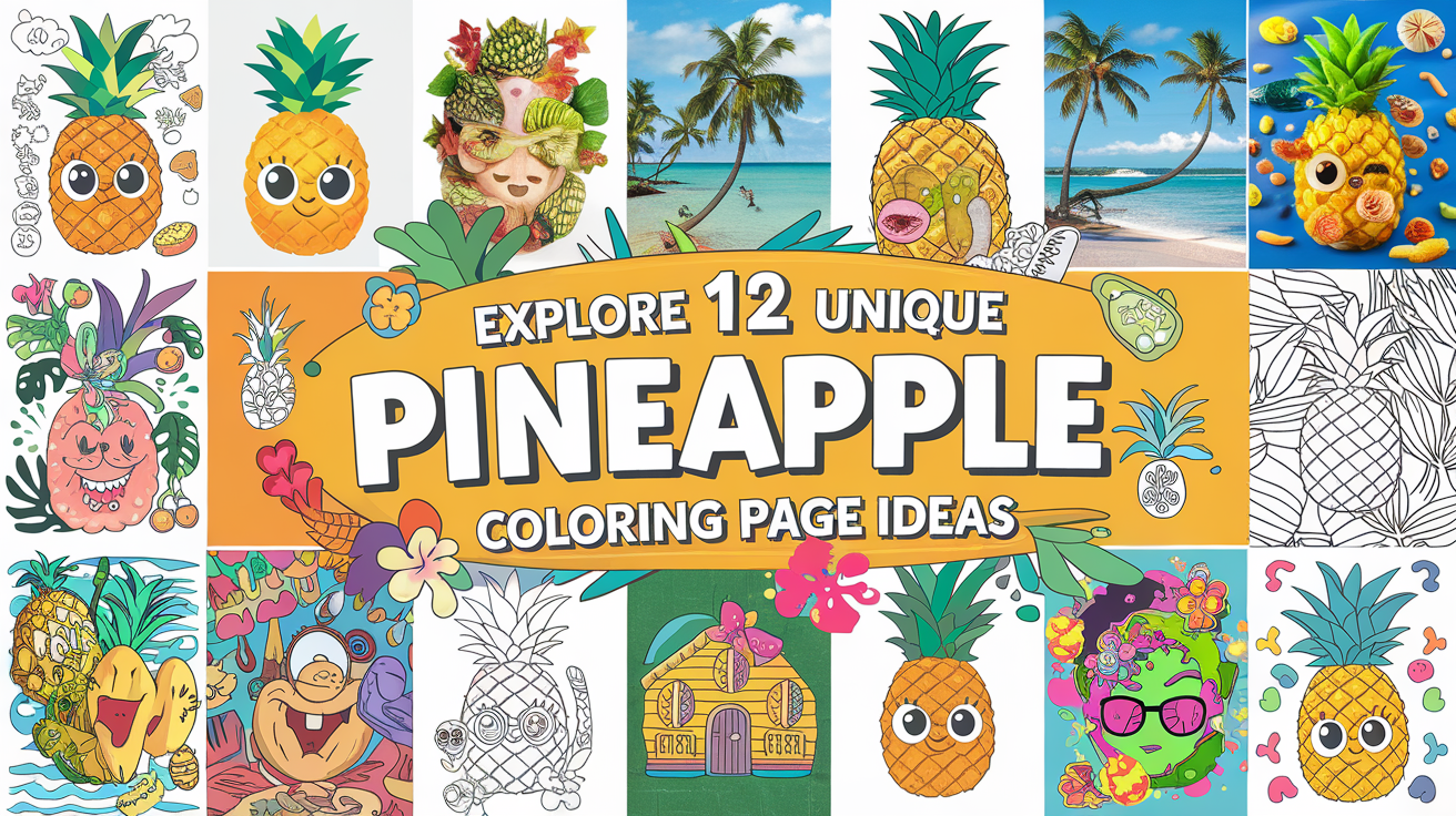 Unique Pineapple Coloring Page Ideas