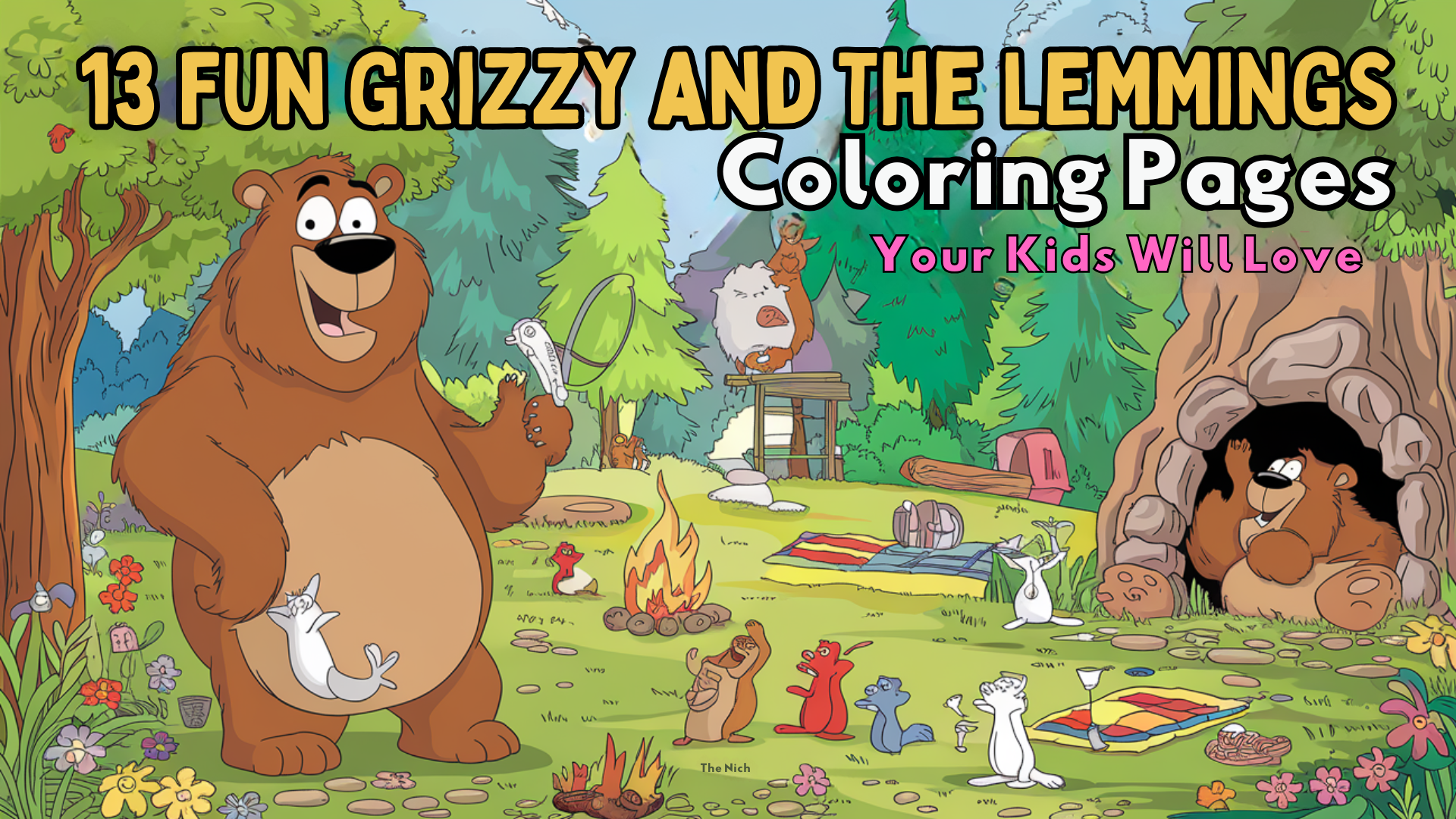 grizzy and the lemmings coloring pages